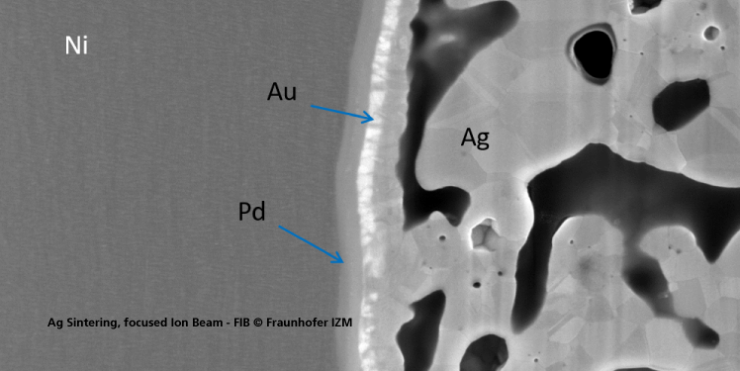 Ag Sintering focused Ion Beam, Fraunhofer IZM