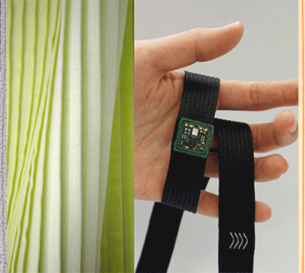 Textilband mit integrierten isolierten Leitern und Elektronikmodulen, Textile Prototyping Lab