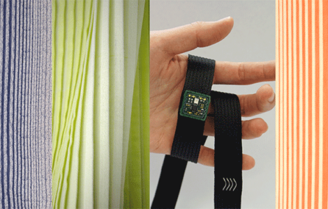 Textilband mit integrierten isolierten Leitern und Elektronikmodulen, Textile Prototyping Lab