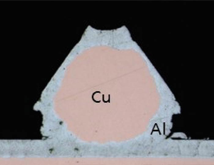 Schwerer Draht Al-Cu-Bi-Metall Bondkeil
© Fraunhofer IZM