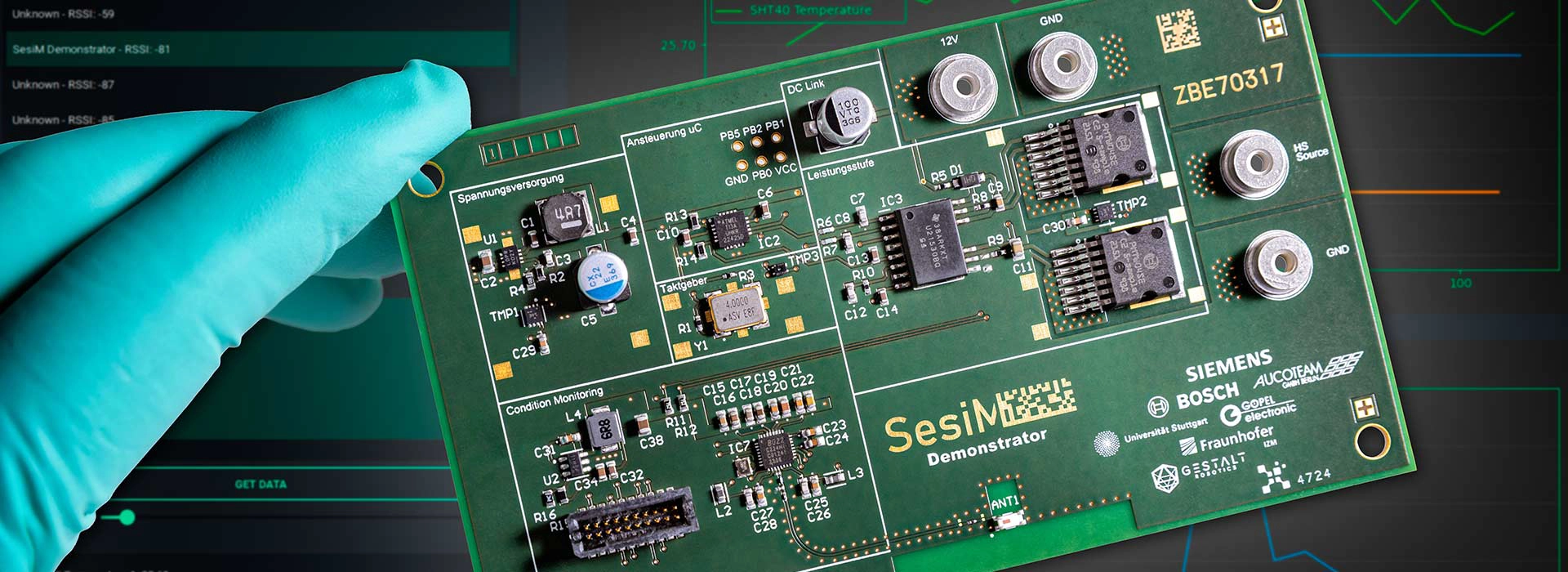 Bahn- und Automotive-Demonstrator für die KI-gestützte Echtzeit-Prognose des Systemzustands anhand funktionaler Parameter mithilfe von Grey-Box-Modellen | © Fraunhofer IZM I Volker Mai